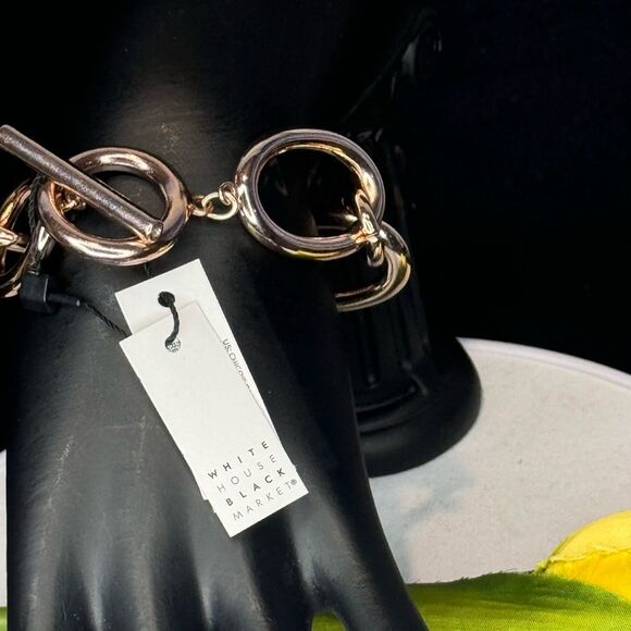 White House Black Market Bracelet  Rose Gold with Toggle Closure - Picture 6 of 13